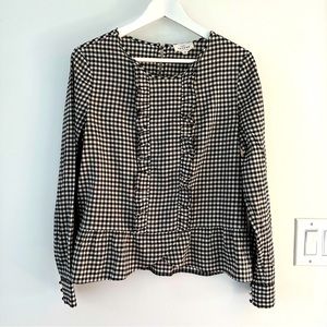 Sézane gingham top with ruffles